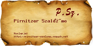 Pirnitzer Szalóme névjegykártya